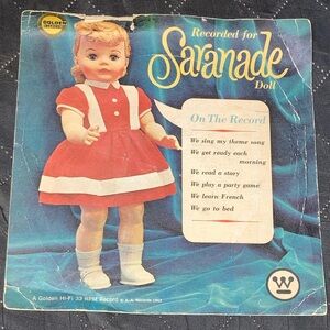 SOLD - Rare Vintage Saranade Doll 33 RPM 7” vinyl record 1962